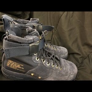 Nike Air Force SF, Navy Blue and Gold